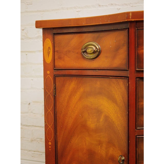 Wood Antique Vintage Sideboard With Inlays For Sale - Image 7 of 9