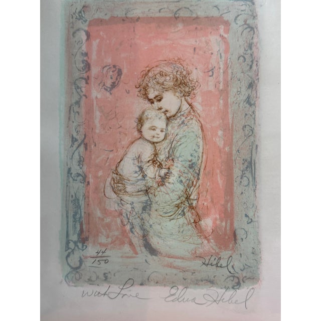 Signed Edna Hibel Limited Edition Mother & Child Print, Montecarlo Inscribed 1979 For Sale - Image 4 of 13