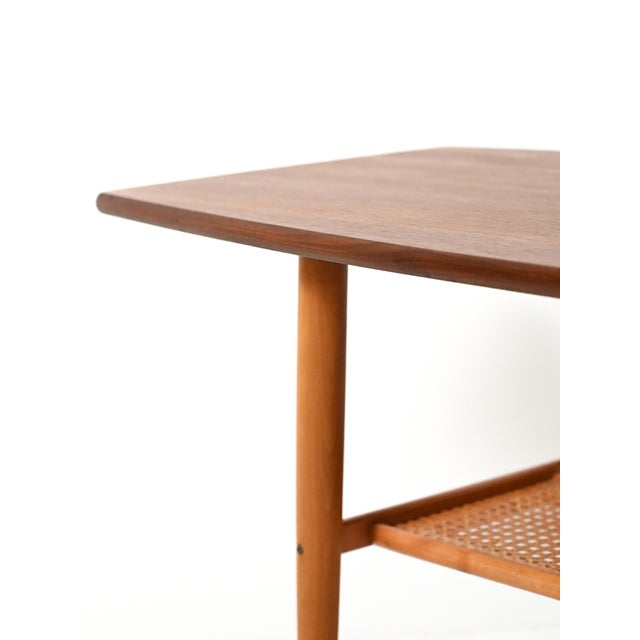 Brown Vintage Scandinavian Teak Coffee Table with Boat-Shaped Top, 1960s For Sale - Image 8 of 10