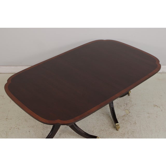 Traditional Stickley Banded Top Mahogany Dining Room Table For Sale - Image 3 of 17
