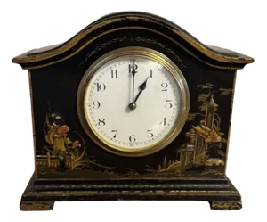 Antique Edwardian Chinoiserie Decorated Mantle Clock, 1900