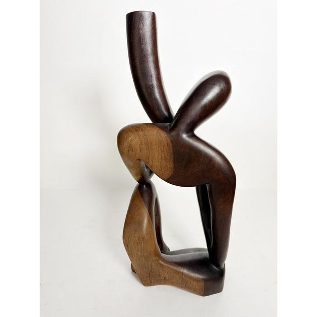 Brown Wooden Sculpture of a Woman's Bust, France, 1980s For Sale - Image 8 of 13