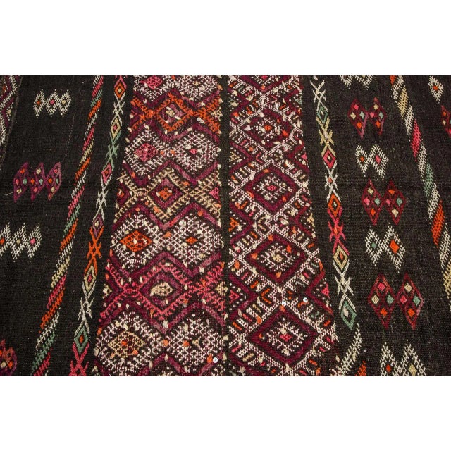 Tribal Vintage Moroccan Tuareg Black Runner Rug For Sale - Image 3 of 8