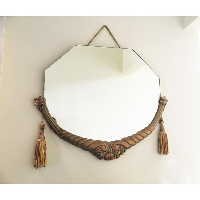 Art Deco Carved Mirror Attr. To Maurice Jallot, France, Century 1920's. Hand carved wood from in 22K gold leaf with...