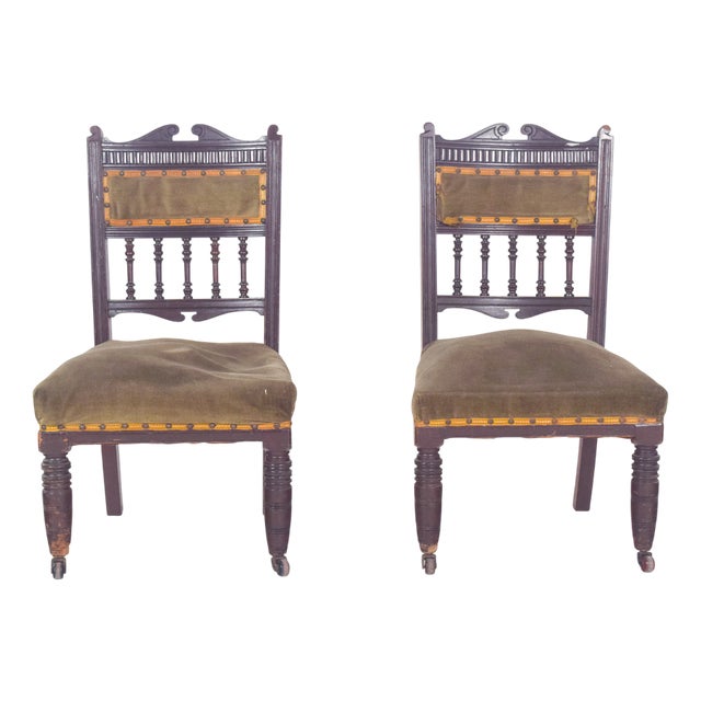 Set of English Ladies Chairs, 1920s For Sale