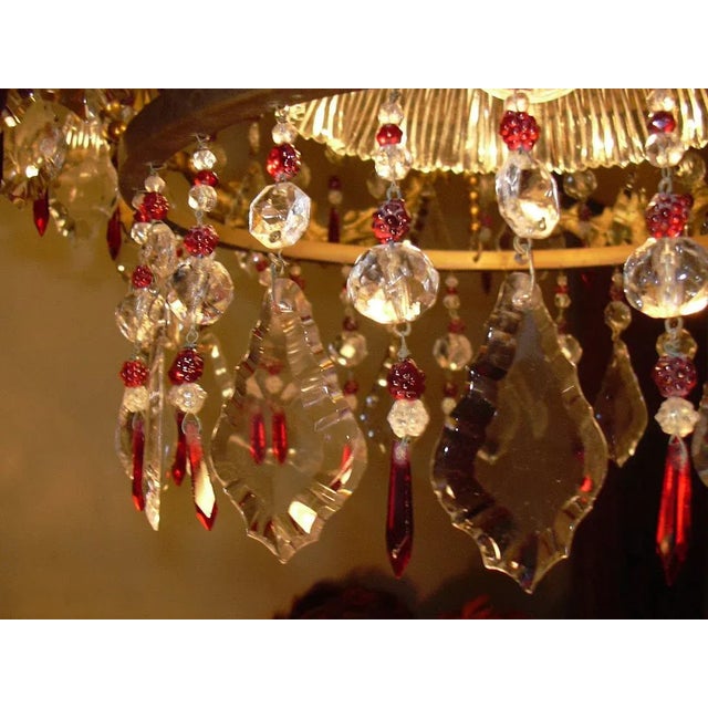 1920s Antique Style Gilded Crystal Cascading Chandelier, 1920s For Sale - Image 5 of 10