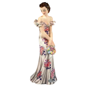 Summer Evening Lady with Flower Wreath from Goldscheider Manufactory of Vienna, 1939