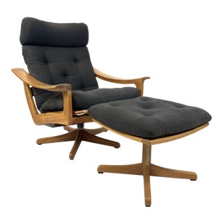 Modern Teak Lied Mobler Lounge Chair and Ottoman For Sale