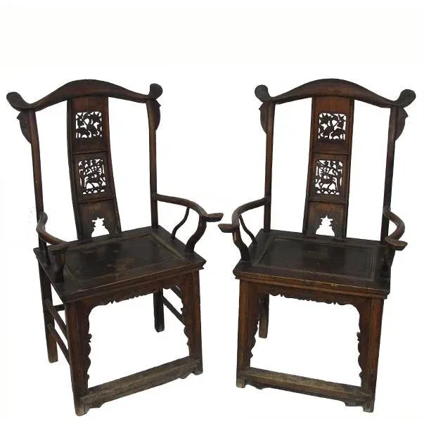 Antique Chinese High York Back Armchairs - a Pair For Sale - Image 13 of 13
