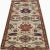 Traditional handwoven Persian Heriz style rug features beautiful medallions design. The gold-colored field is enclosed...
