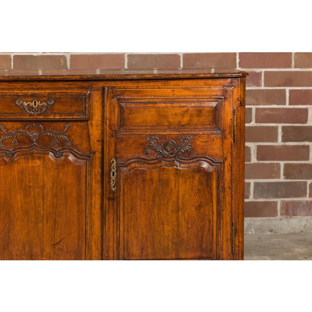 Brown French 19th Century Carved Walnut Buffet with Two Doors and Single Drawer For Sale - Image 8 of 12