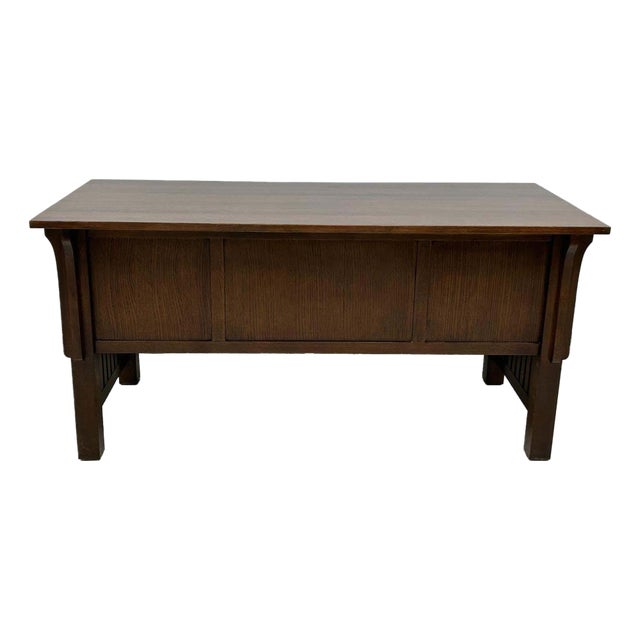 Preorder Mission Quarter Sawn Oak 5 Drawer Desk - Walnut For Sale