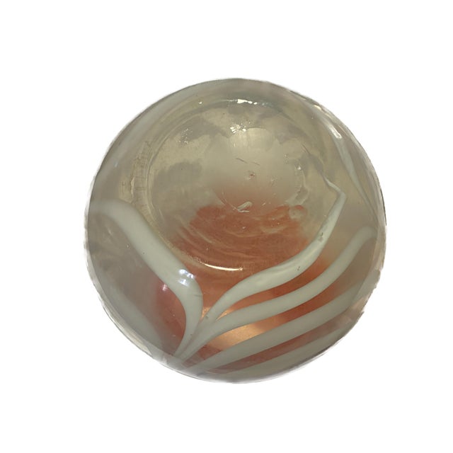 Glass Vintage Hand-Blown Pulled-Feather Studio Art Glass Vase (14") For Sale - Image 7 of 8