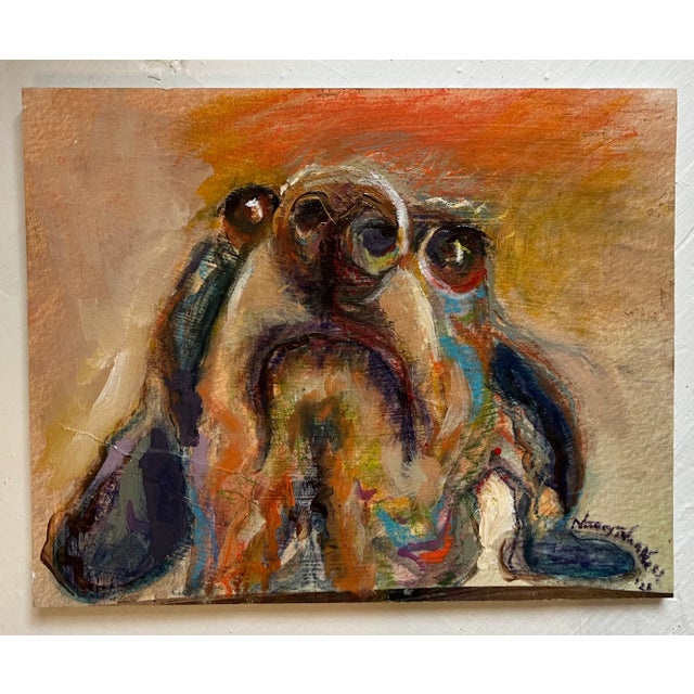 "Puppy Dog", Expressionist, Original, Pastel Oil Painting, by Van Ness For Sale In Saint Louis - Image 6 of 9
