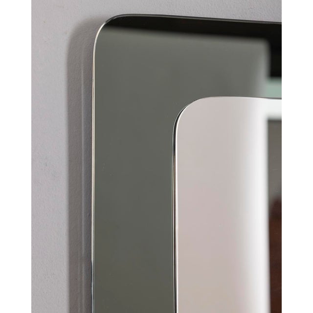 Glass Vintage Italian Smoked Glass Wall Mirror, 1970s For Sale - Image 7 of 8