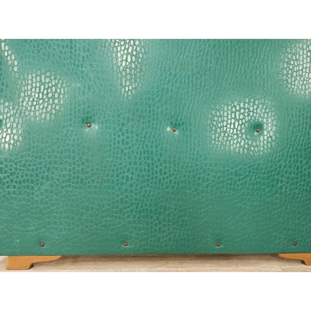 Mid-Century Modern Green Skai Coat Stand with Brass Hangers, 1950 For Sale - Image 16 of 17