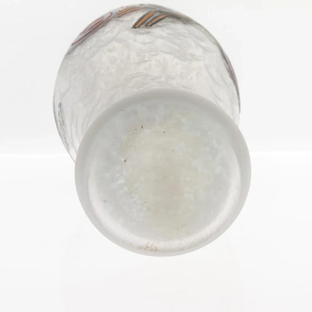 French Art Deco Cubist Vase in Frosted Glass from Legras For Sale - Image 6 of 7