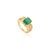 Octagon Cut Split Diamond Band Emerald Ring in 14k Gold Size 6 For Sale - Image 4 of 13