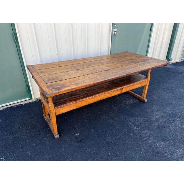 Farmhouse Rustic American Oak Farmhouse Hutch Table C. 1800-1820 For Sale - Image 3 of 12