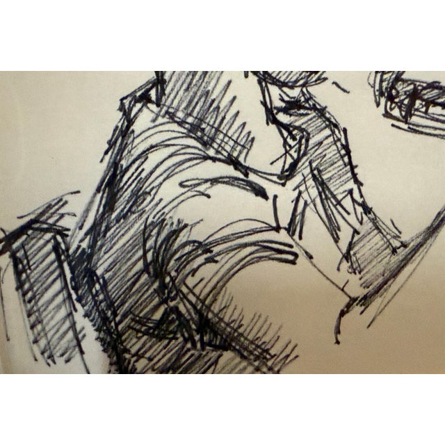Trumpet Player, Ink Drawing by Joan Carl Strauss For Sale In Los Angeles - Image 6 of 7