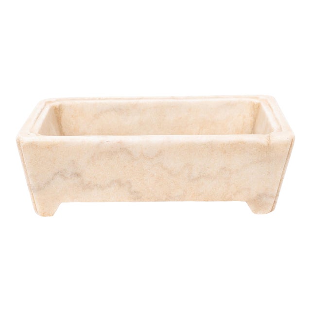 Chinese White Marble Footed Basin For Sale