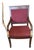 Empire Style Walnut & Upholstered Armchair For Sale