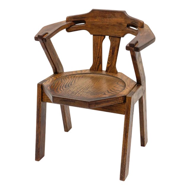 Mid-Century Modern French Provincial Oak Chair, 1960s For Sale