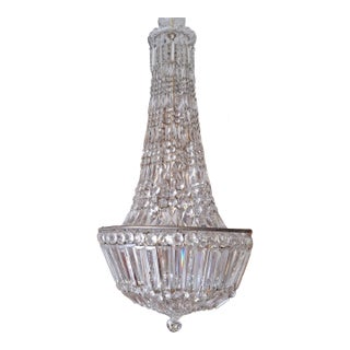 C1860 French Empire 4 Foot Cut Crystal Cascading Waterfall Palace Chandelier by Baccarat 12 Lights For Sale