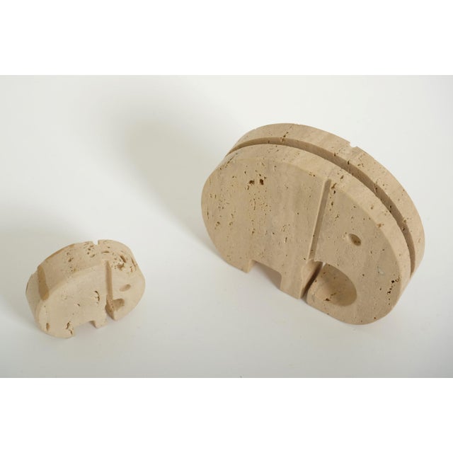 Vintage Travertine Elephant Sculptures Desk Organizer by Fratelli Mannelli, 1970s, Set of 2 For Sale - Image 15 of 18