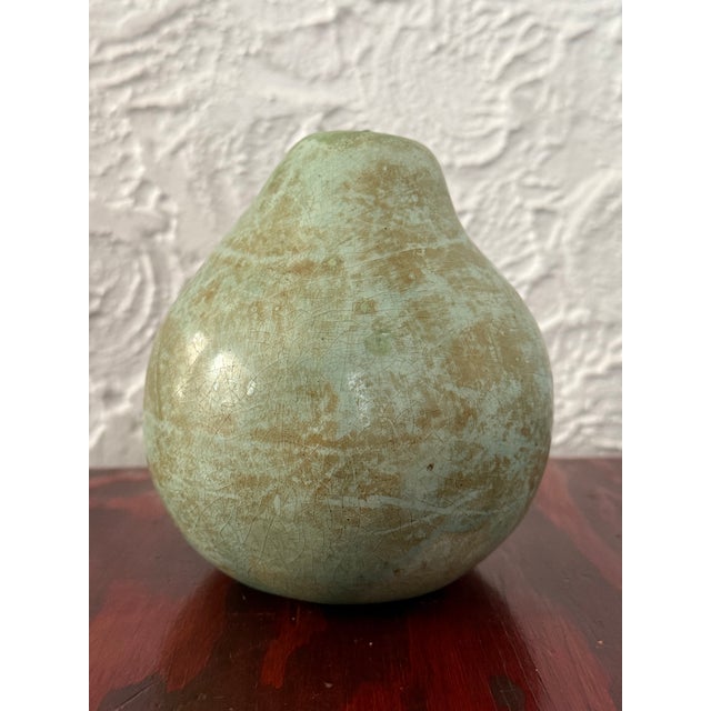 Arthur Court Vintage Verdigris Patinated Metal Pear Sculpture For Sale - Image 4 of 7