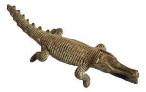 Antique Baule Brass Crocodile