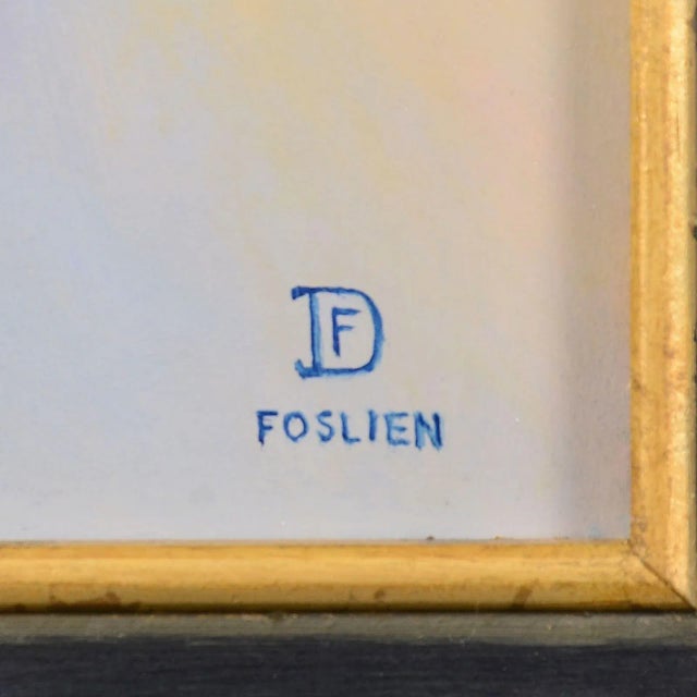 Dirk Foslien "Red Is the Color" Oil Painting on Board For Sale - Image 4 of 6