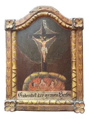 Lower Bavarian Artist, Votive Panel, Oil on Wood, Early 19th Century