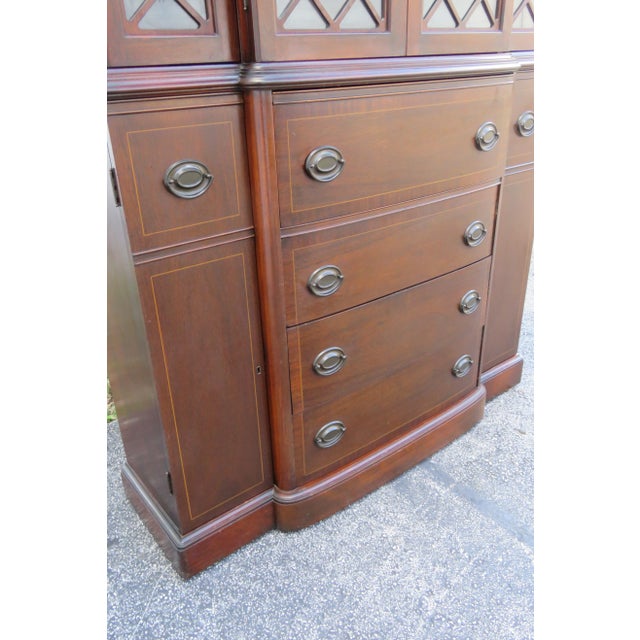 Maddox Mahogany Breakfront China Display Cabinet Cupboard For Sale - Image 10 of 13