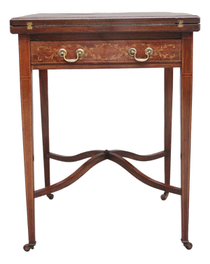 Antique Mahogany and Inlaid Card Table, 1910