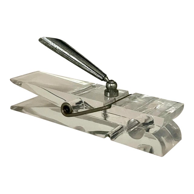 1990s Lucite Pen Holder For Sale