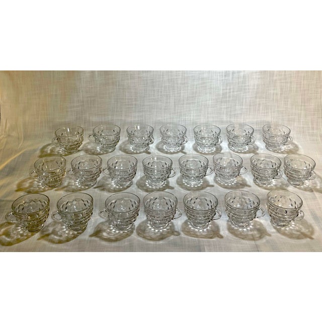 Vintage Punch Bowl Set, 22 Punch Bowl Cups, and Glass Ladel, American