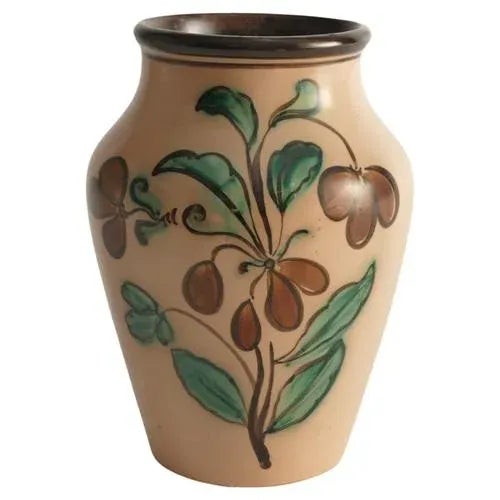 Art Nouveau Flower Motif Earthenware Vase by Sala, Sweden, 1920s For Sale - Image 13 of 13
