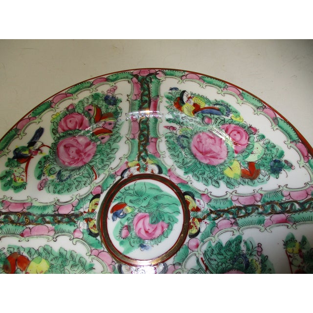 1960s Vintage Hand Painted Porcelain Rose Medallion Mid Century Dinnerware, 5 Pc For Sale - Image 5 of 11