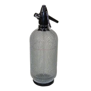 Vintage Classic Soda Siphon Seltzer Glass Bottle With Wire Mesh