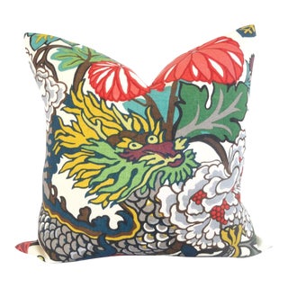 Schumacher Alabaster Chiang Mai Dragon Pillow Cover For Sale
