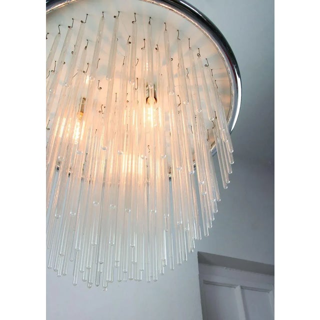 Minimalist Hand Blown Glass Chandelier, 1970s For Sale - Image 15 of 18