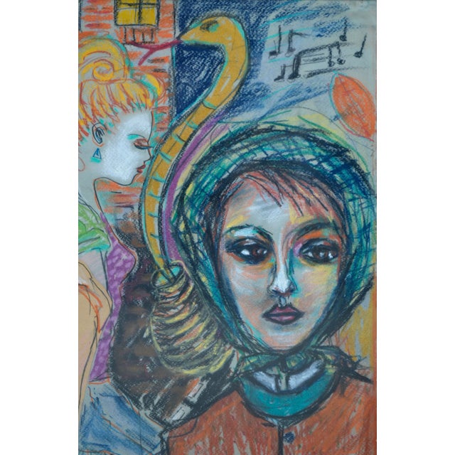 1980s 1980's Figurative -- David Bowie, Iman and Friends by Zoa Ace For Sale - Image 5 of 8