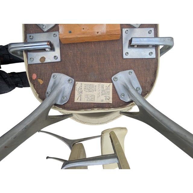 Shelby Williams Aluminum Legs Gazelle Chairs Armrests MidCentury Set of Four For Sale - Image 6 of 6