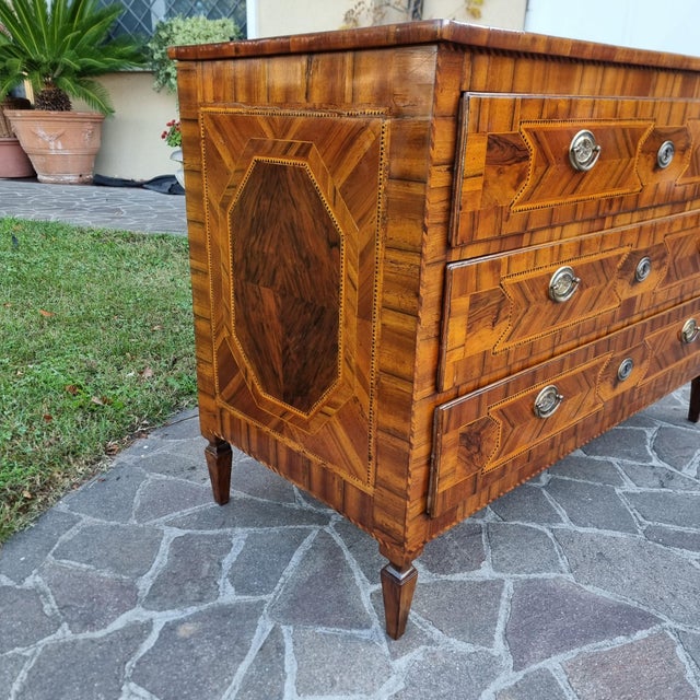 Antique Louis XVI Style Chest of Drawers in Walnut, 1770 For Sale - Image 3 of 13