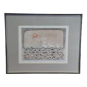 Mildred Hado Swans Deep Sea Subterranean Fish Ocean Seascape Etching 20"