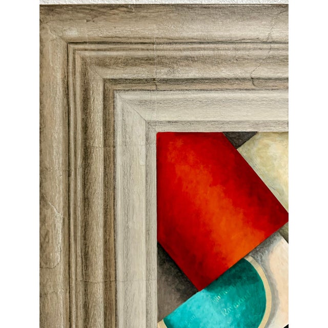 Cecil Touchon, Mixed Media Abstract Trompe L'oeil Collage Oil Painting Cecil Touchon Texas Art, 1995 For Sale - Image 13 of 13