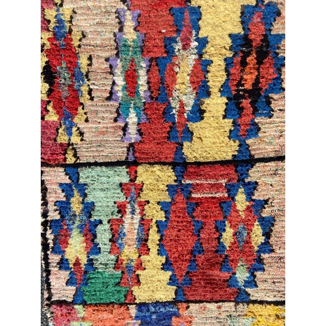 Tribal Tribal Traditional Moroccan Berber Boucherouite Rug For Sale - Image 3 of 5