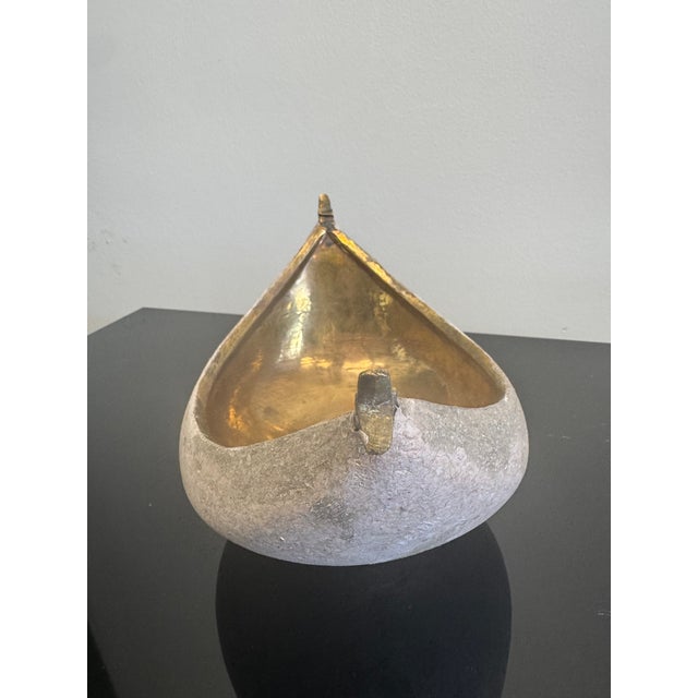 Contemporary Paper Mache' Brass Boat Bowl For Sale - Image 3 of 7