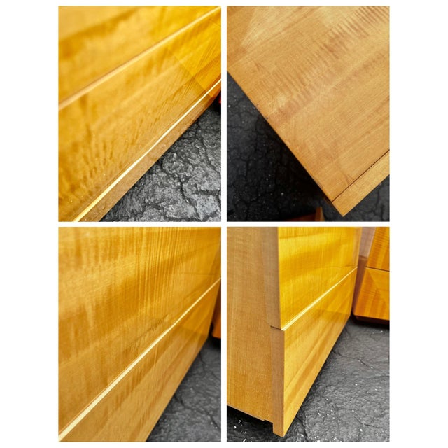 Italian Mid Century Modern Pair of Nightstands With Oblique Tapered Façade | Giorgio Collection Italy For Sale - Image 11 of 12